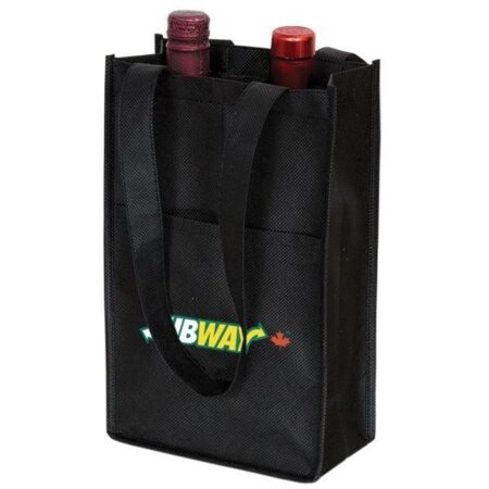 two bottle wine bag - black