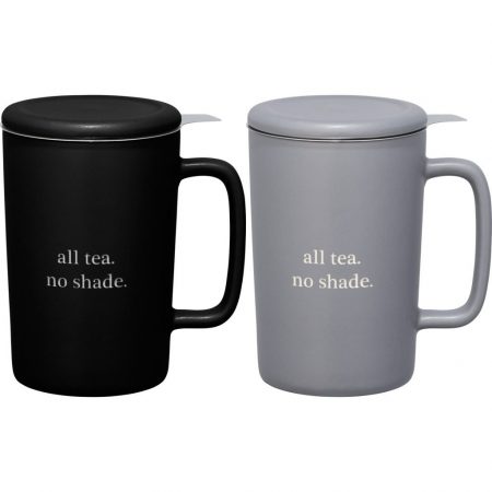Custom Ceramic Tea Mugs w/ Lid - 14oz
