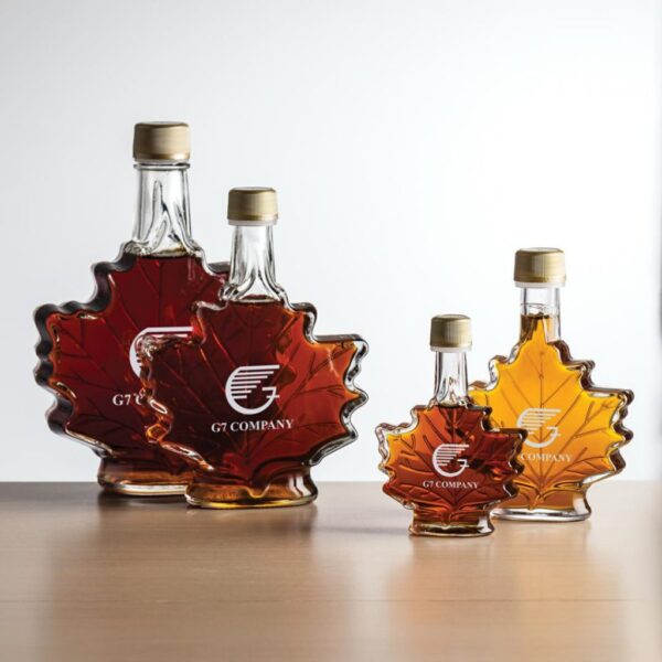 Custom Maple Leaf Bottled Maple Syrup