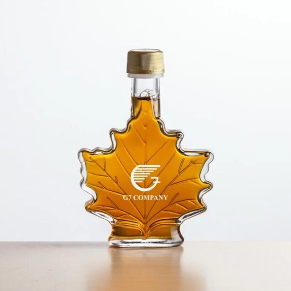 Custom Maple Leaf Bottled Maple Syrup