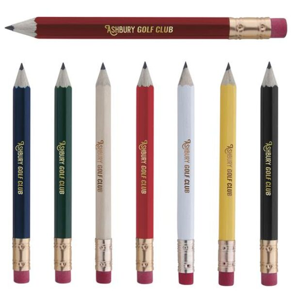 Custom Hex Golf Pencils w/ Eraser