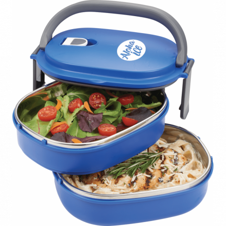 Custom Two Tier Insulated Oval Lunch Box Food Container
