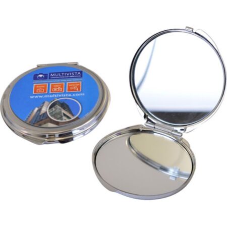 Custom Round Metal Compact Mirror - Full Color