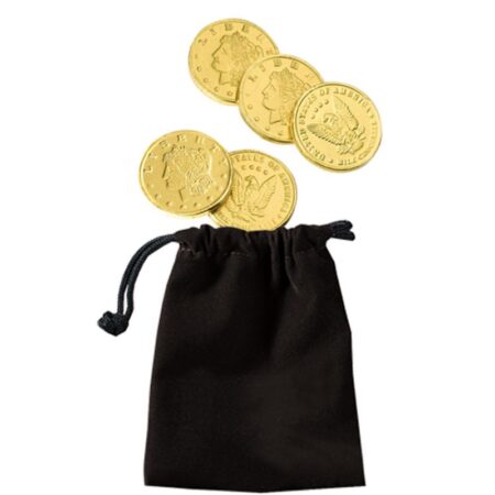 Custom Velour Pouches with Chocolate Coins