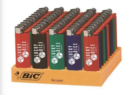 assorted custom bic lighters - dark