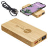 Custom FSC® Bamboo 10000mAh Dual Port Power Bank with 10W Wireless Charger