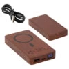 Custom FSC®  Mahogany 5000mAh  Power Bank with 15W Magnetic Wireless Charger