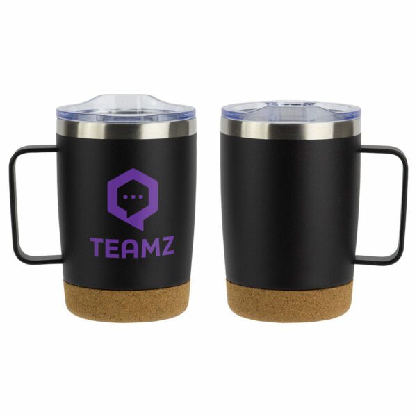 Mug sapora 12 oz en acier inoxydable isolé sous vide avec base en liège