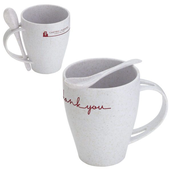 Tasse sip 'n stir 12 oz en bambou/polypropylène avec cuillère