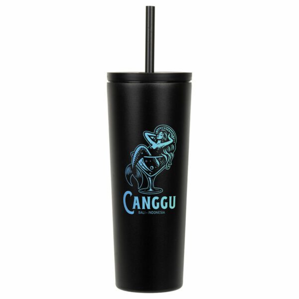 Gobelet en acier inoxydable bradford de 24 oz isolé sous vide et muni d'une paille