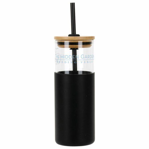 Gobelet en verre stirling 18 oz avec manchon en silicone et paille en pp