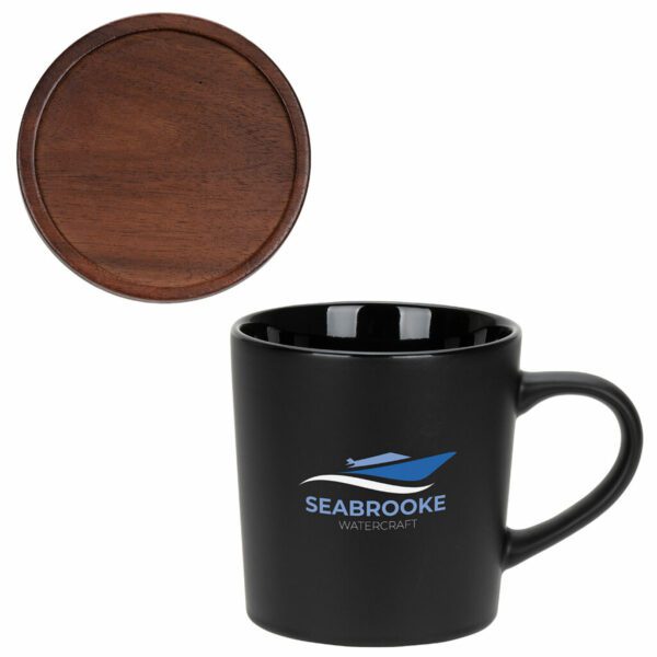 Circo tasse en céramique de 16 oz avec couvercle en bois