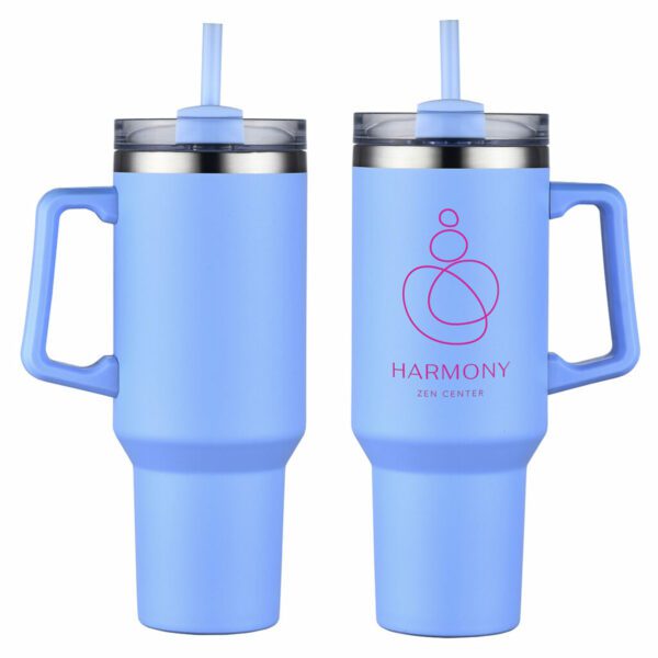 Mug de voyage genoa 40 oz avec paille, isolé sous vide