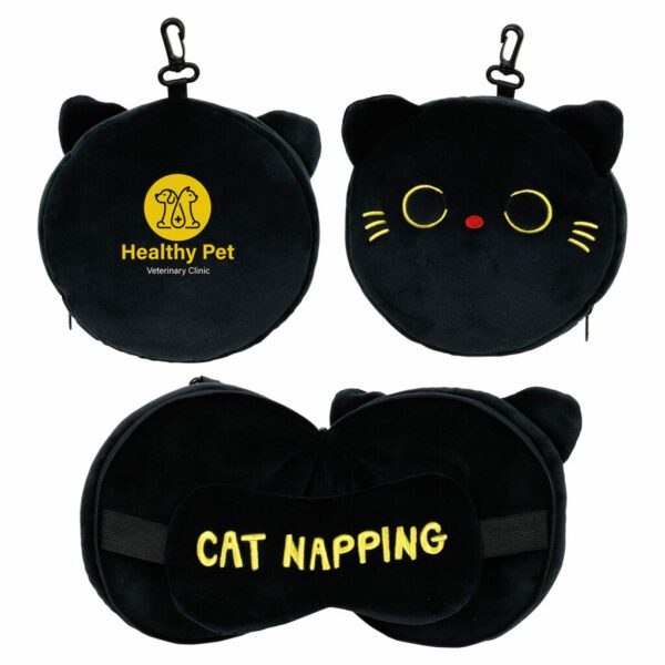 Comfort pals™ chat 2-en-1 masque de sommeil pour oreiller