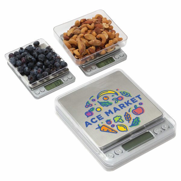 Easy measure digital kitchen scale with food tray