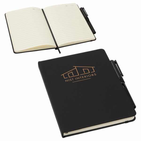 Journal quorum soft touch avec stylo gel de couleur assortie