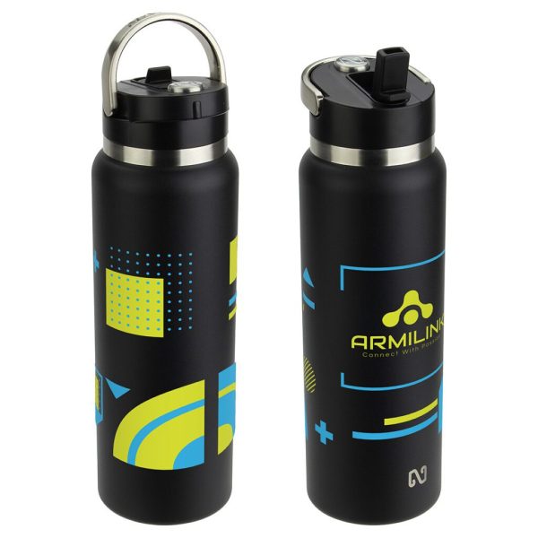 Custom NAYAD® Ranger 40 oz Stainless Double-wall Bottle with Flip-Top Spout