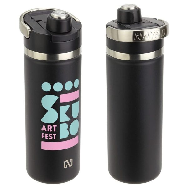 Custom NAYAD® Traveler 18 oz Stainless Double-wall Bottle with Twist-Top Spout