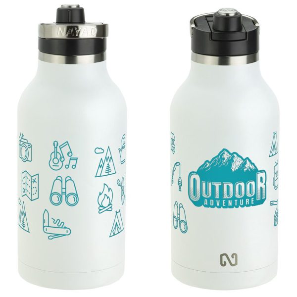 Custom NAYAD® Traveler 64 oz Stainless Double-wall Bottle with Twist-Top Spout