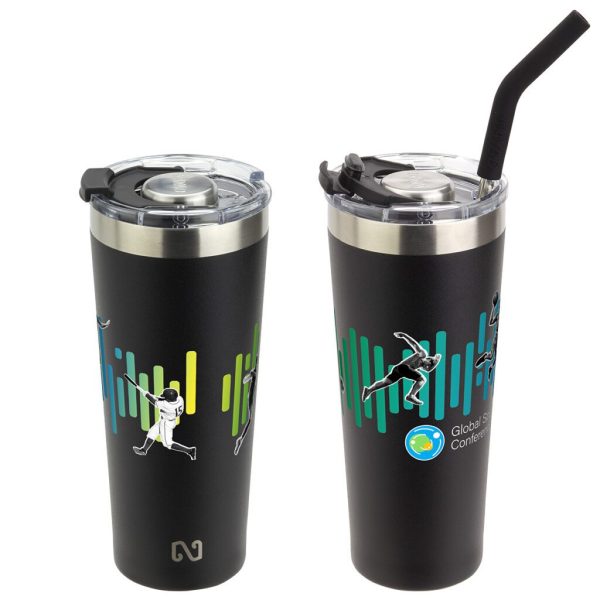 Custom NAYAD® Trouper 22 oz Stainless Double-wall Tumbler with Straw