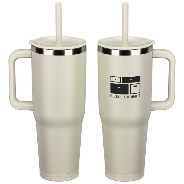 Custom SENSO® Summit 40 oz Insulated Stainless Steel Travel Mug with Press-In Straw Lid