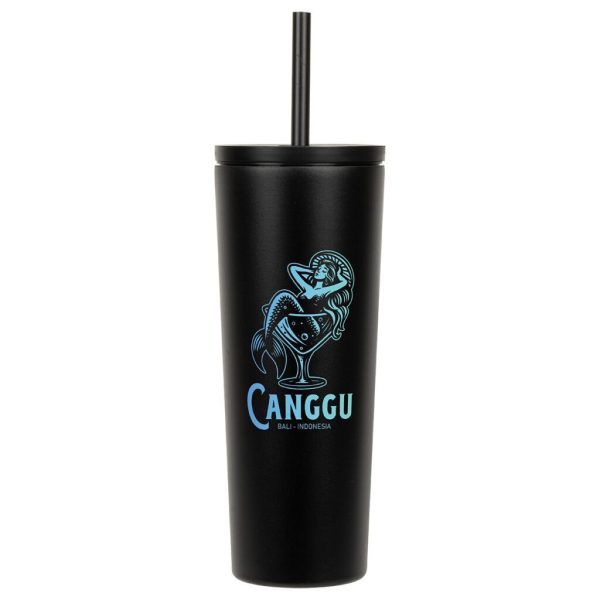 Custom Bradford 24 oz Vacuum Insulated Stainless Steel Tumbler with Straw