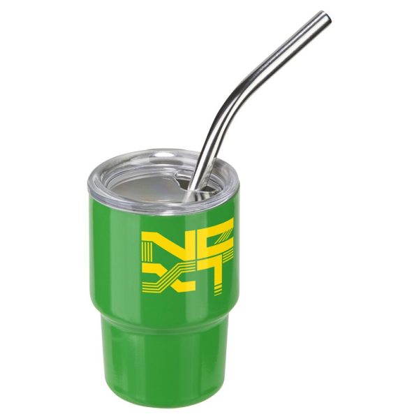 Custom Mini Belmont 3 oz Double-Wall Stainless Steel Tumbler with Straw