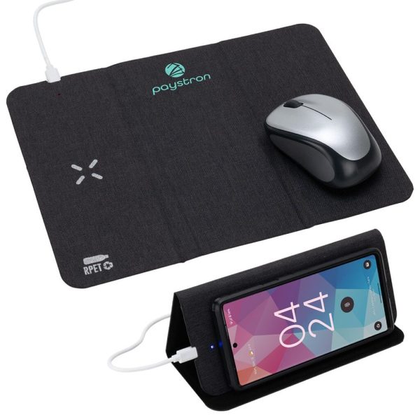 Custom Acadia RPET Mouse Pad with 15W Wireless Charger