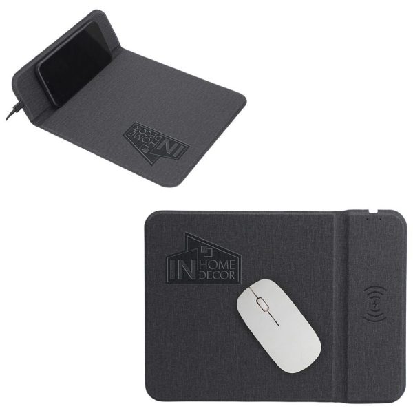 Custom  Azure 15W Wireless Charger Mouse Pad with Kickstand