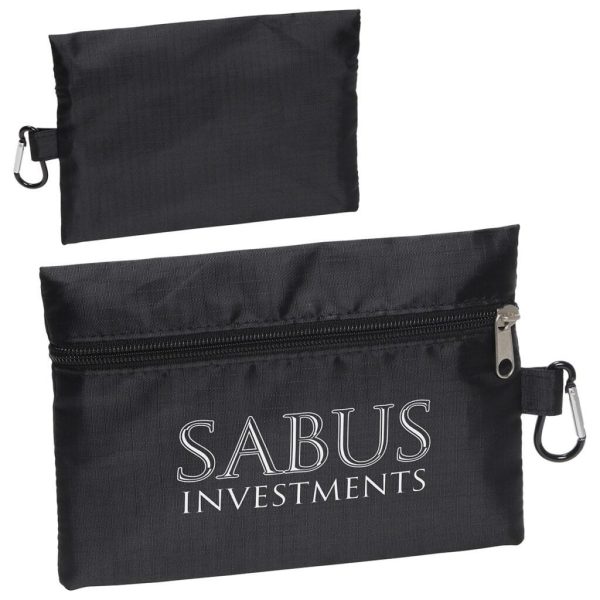Custom Zippered Ripstop Utility Bag with Carabiner
