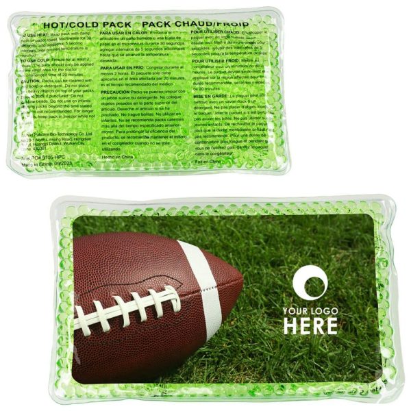Custom Football Large Rectangle Aqua Pearls™ Hot/Cold Pack