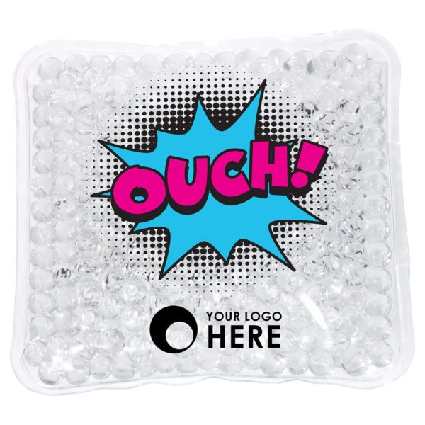 Custom Ouch! Square Aqua Pearls™ Hot/Cold Pack