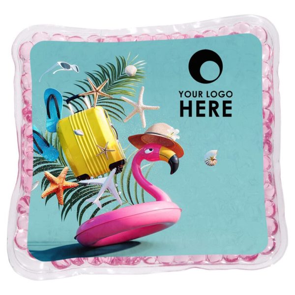 Custom Pink Flamingo Tube Square Aqua Pearls™ Hot/Cold Pack
