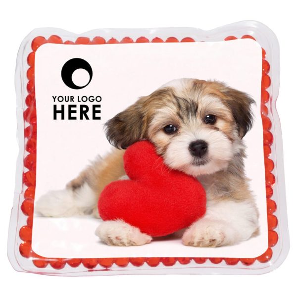 Custom Puppy Love Square Aqua Pearls™ Hot/Cold Pack