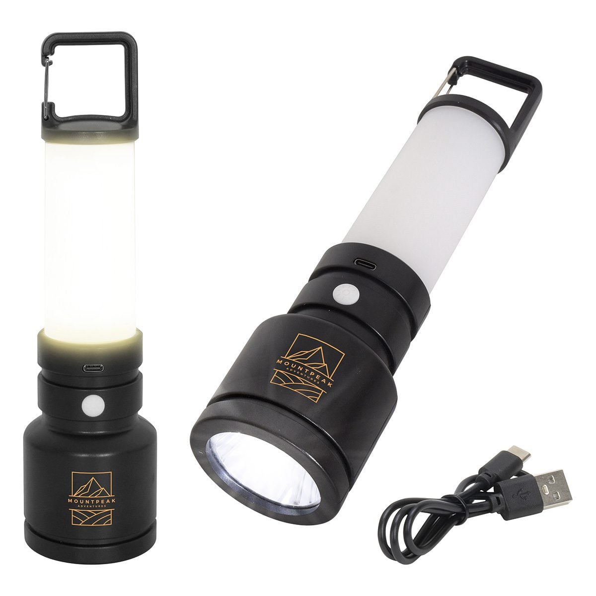 CanPromos rechargeable flashlight with lantern feature, ideal for outdoor and emergency use.