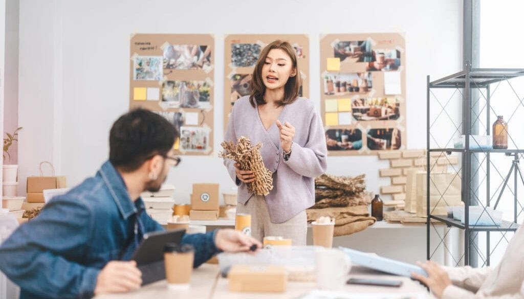 Business Asian presentation innovations package recycle sustainable product eco friendly parcel zero waste