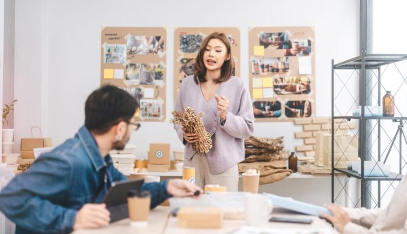 Business Asian presentation innovations package recycle sustainable product eco friendly parcel zero waste