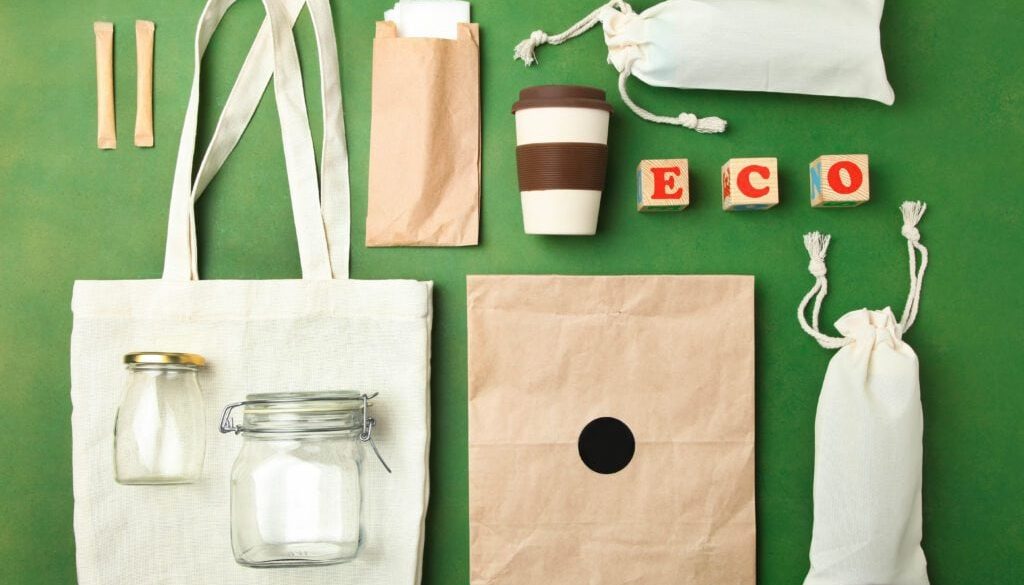 Reusable bamboo glass eco bag and other various recyclable
