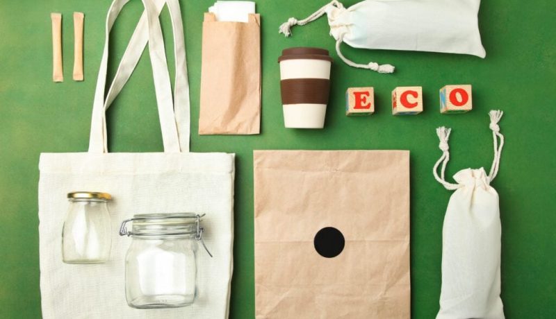 Reusable bamboo glass eco bag and other various recyclable