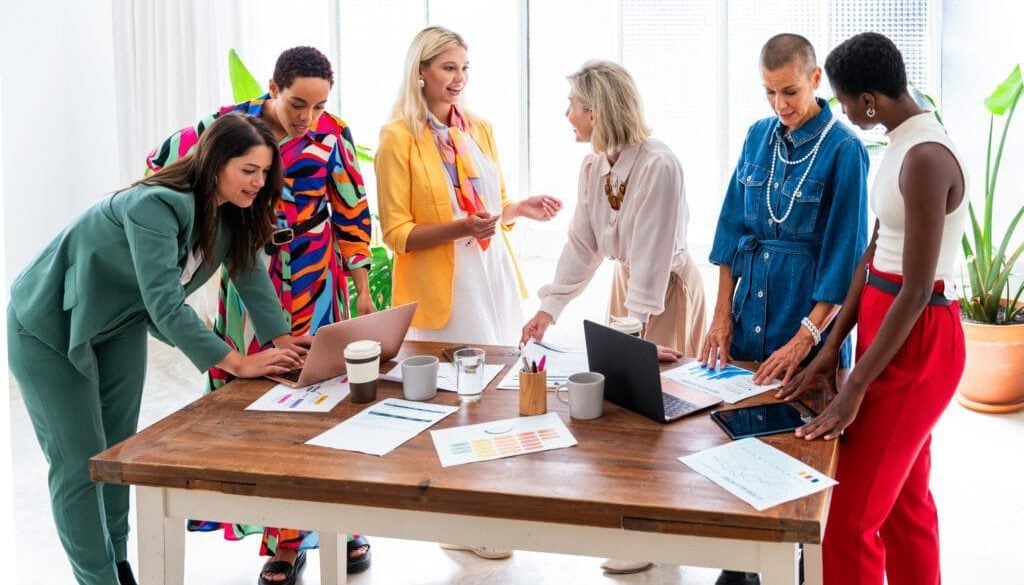 Group of businesswomen meeting in the office