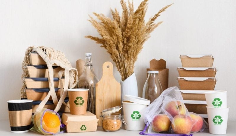 The concept of life with zero waste Eco-friendly items to save and protect nature from garbage