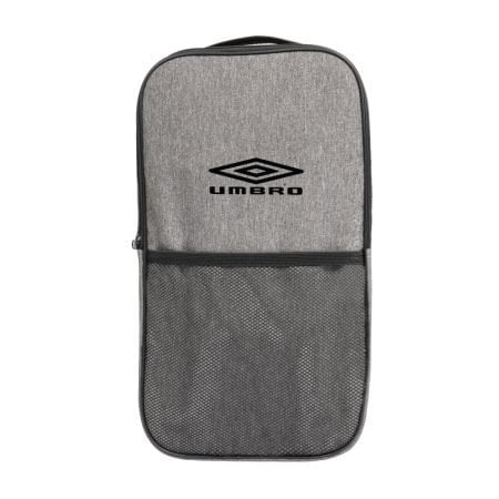 Gray Umbro backpack-style pouch with a zip top and a large front mesh pocket.
