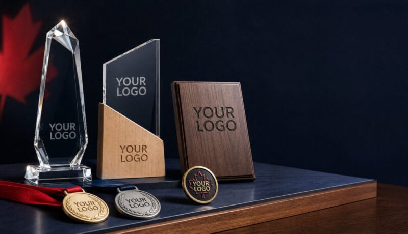 Custom awards, medals and plaques with YOUR LOGO for Canadian employee, sports and corporate recognition programs
